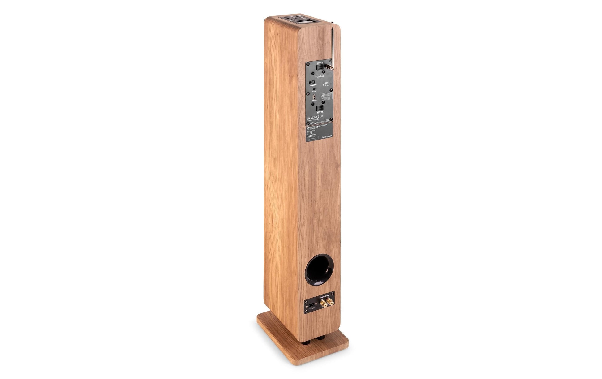 Audizio ARCO-A-D-LWD – Aktiv-Standlautsprecher – 4" Tieftöner, 160 W, Eiche