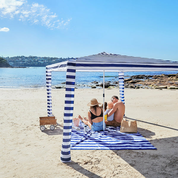 Dock & Bay Wohndecke – Polyester, Blau/Weiss (Muster) – 170 × 240 cm