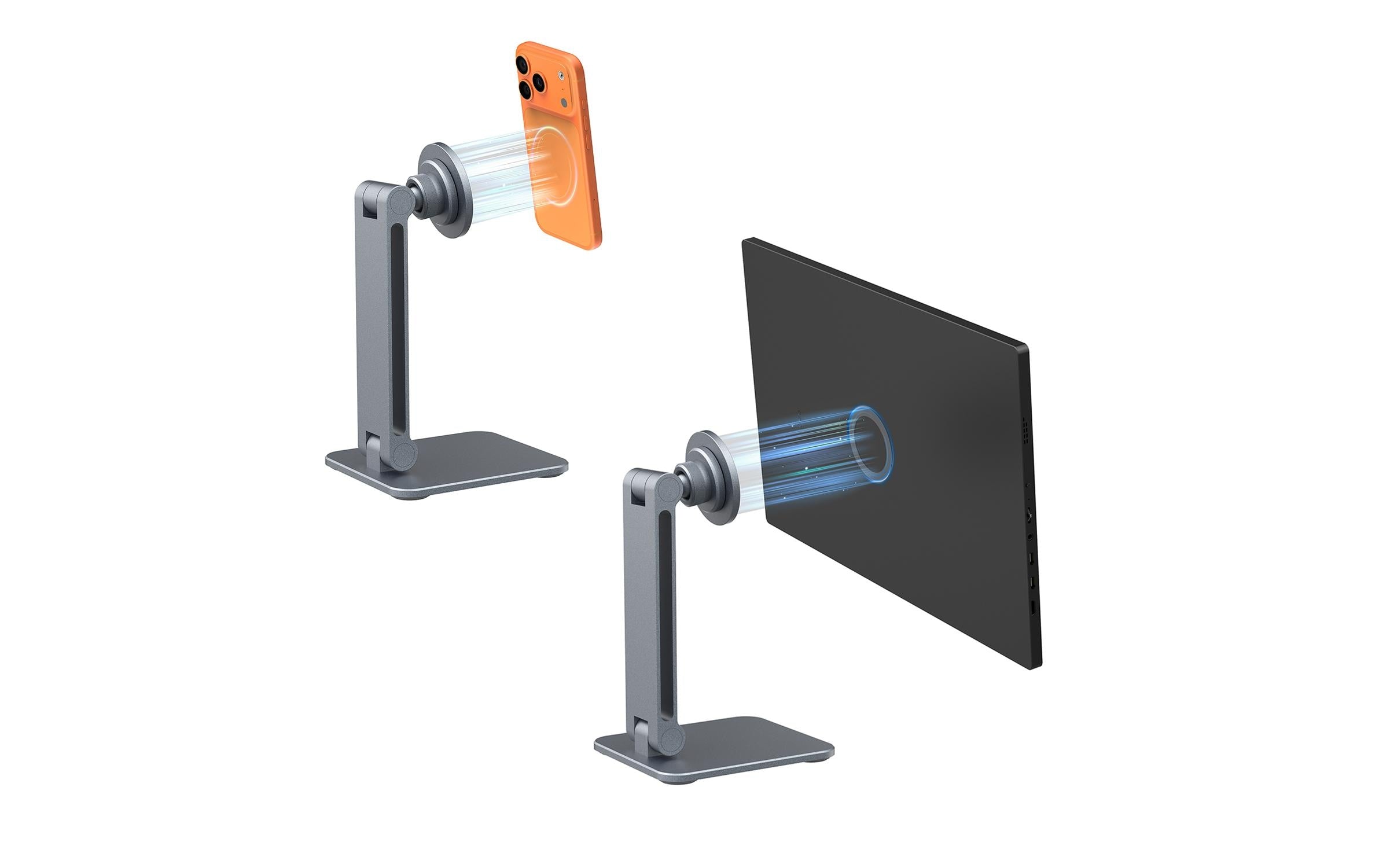 4smarts ErgoPro Desk Stand – Tisch-Ständer – magnetisch, zusammenklappbar – für MagSafe-Geräte, Smartphones, Tablets