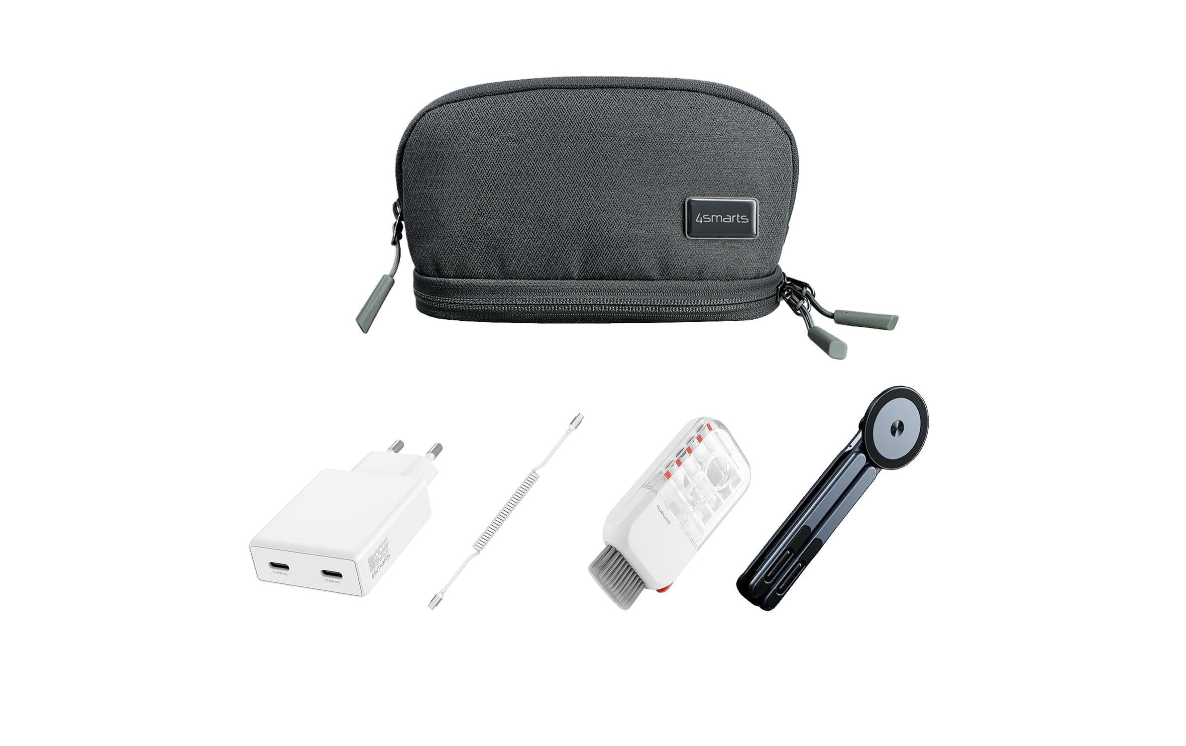 4SMARTS Premium Office Zubehörset – für Laptop, Tablet und Smartphone – Grau, Weiss
