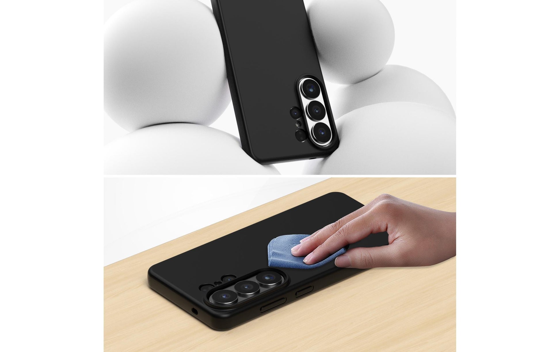 4smarts Cupertino Silicone – Backcover – für Samsung Galaxy S26 Ultra, Silikon + Mikrofaser, Schwarz, Qi2