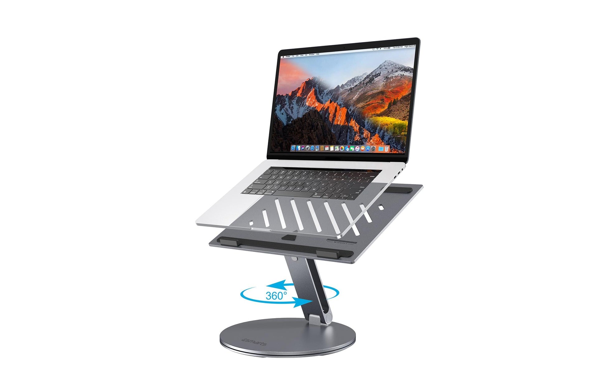 4smarts Laptop-Ständer – bis 17″, Aluminium, Silikon – Grau