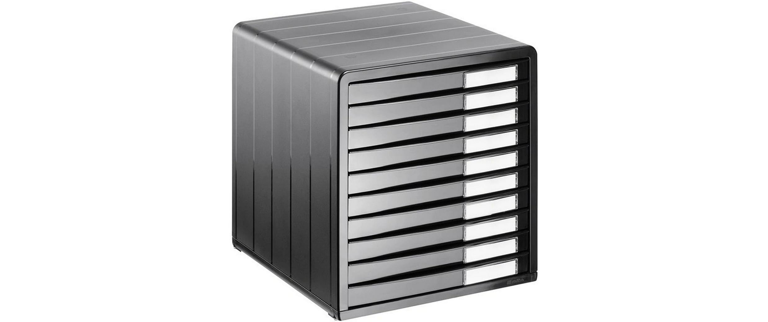 Rotho Timeless Aufbewahrungsbox – grau/anthrazit, Kunststoff, B 290 × H 320 × T 345 mm