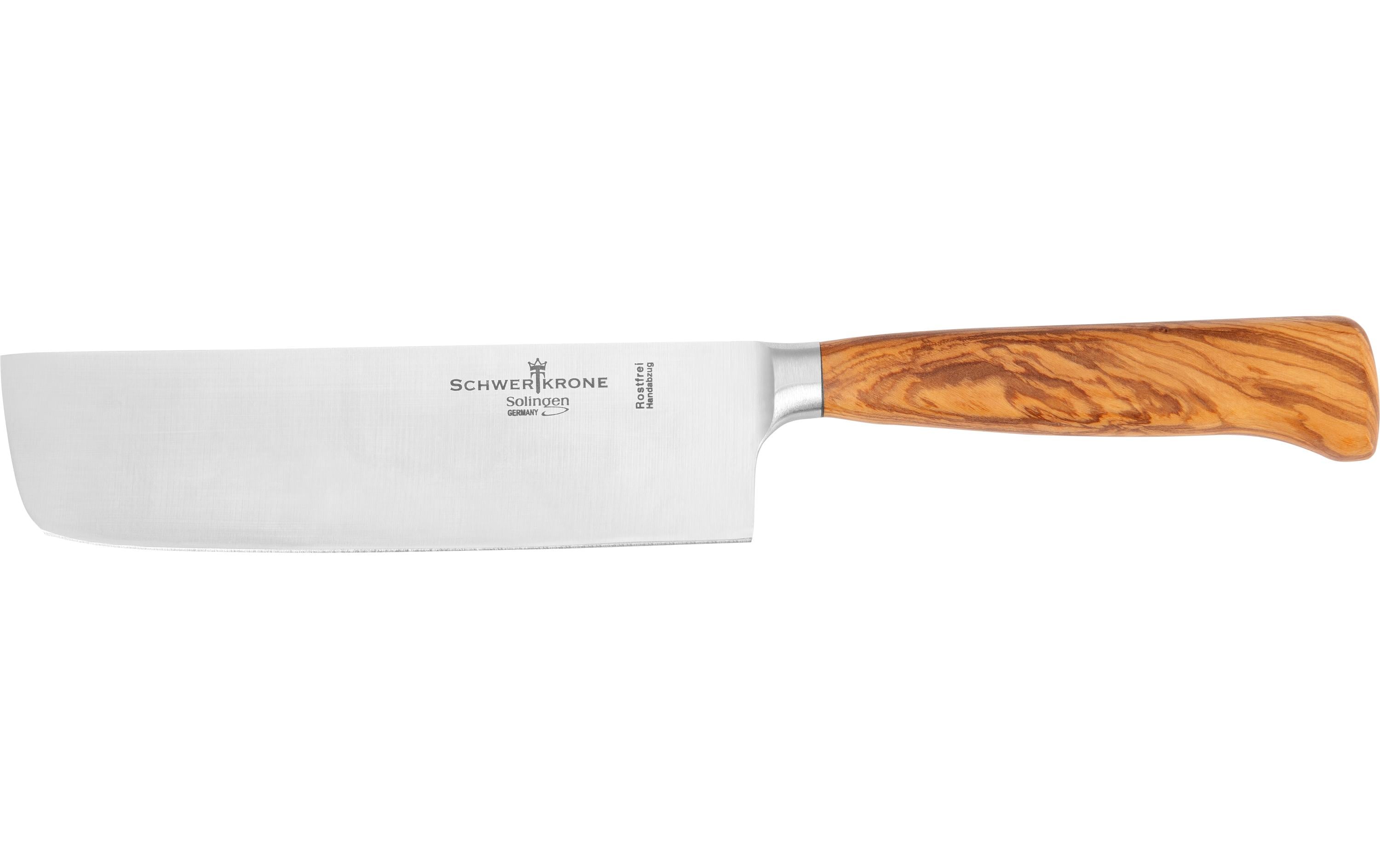 Schwertkrone Nakiri-Messer 16 cm, Edelstahl/Olivenholz