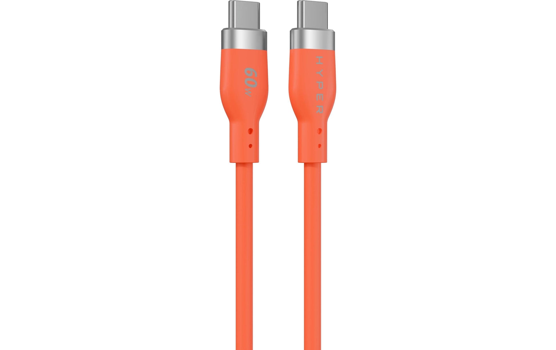 Hyper USB-C auf USB-C Kabel – USB 2.0 (480 Mbit/s) – 1,5 m – PD 60 W – Silikon – Orange