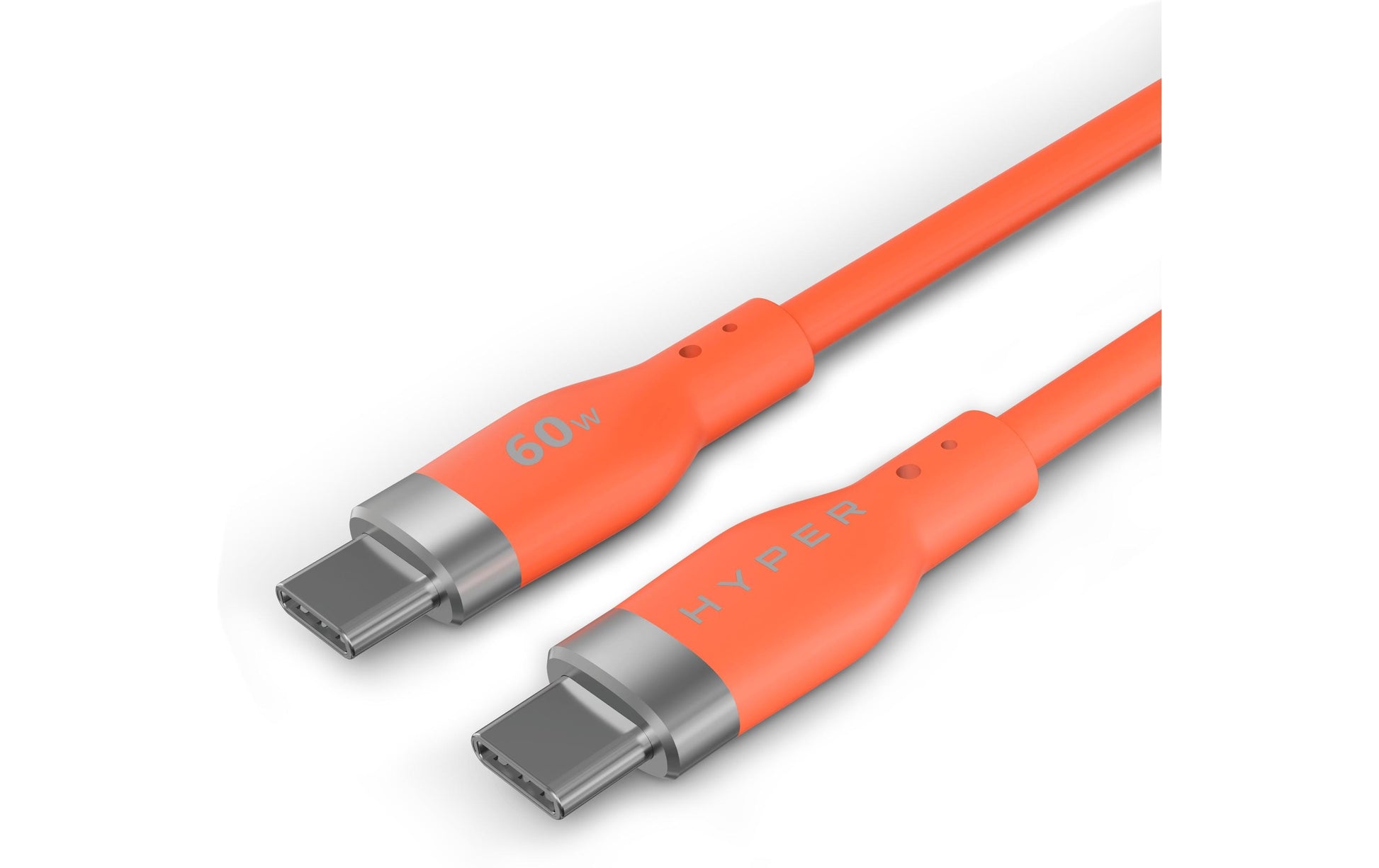 Hyper USB-C auf USB-C Kabel – USB 2.0 (480 Mbit/s) – 1,5 m – PD 60 W – Silikon – Orange