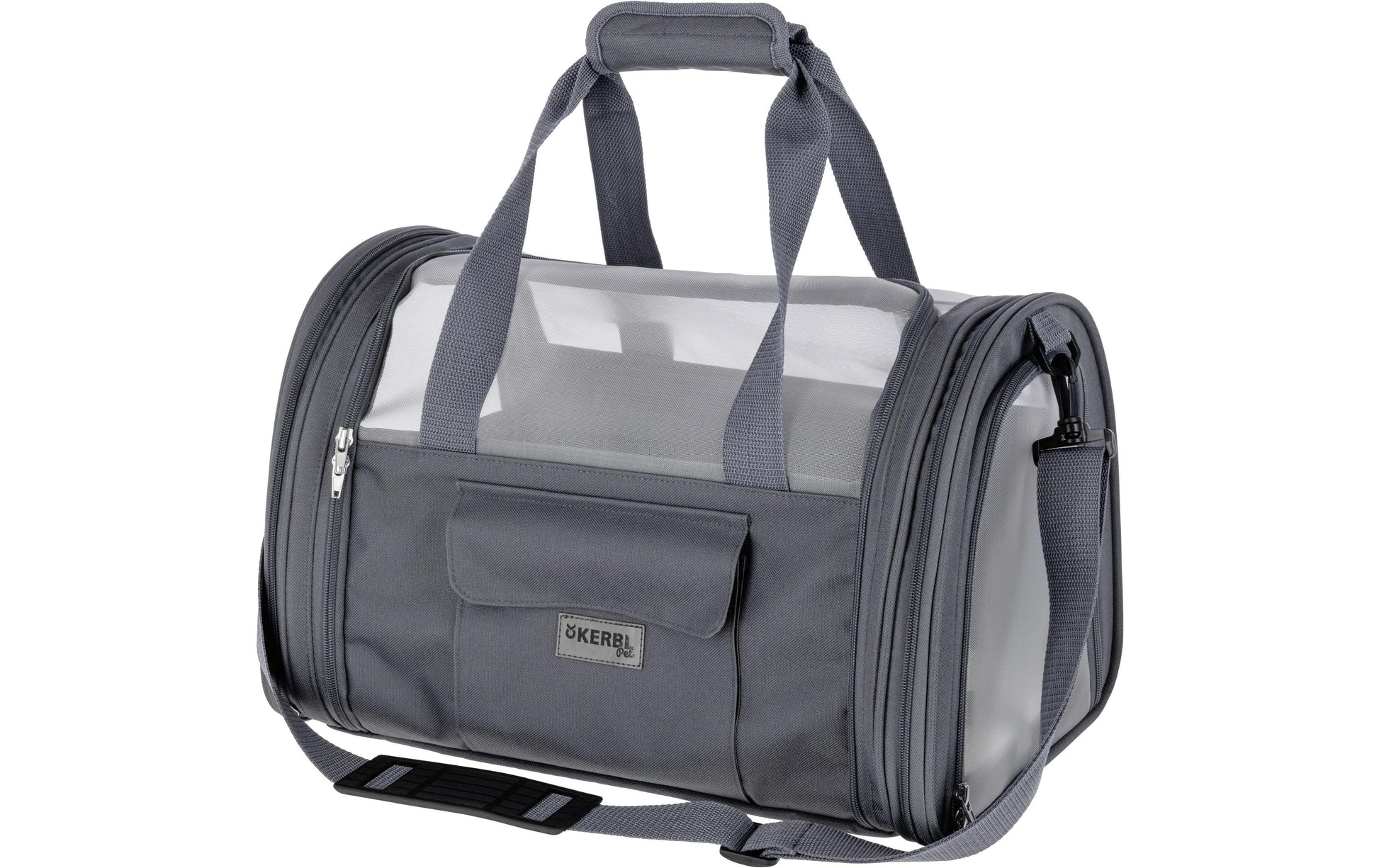 Kerbl Tragetasche Vacation Air – gute Luftzirkulation – für Hund und Katze – 28×28×43 cm – grau