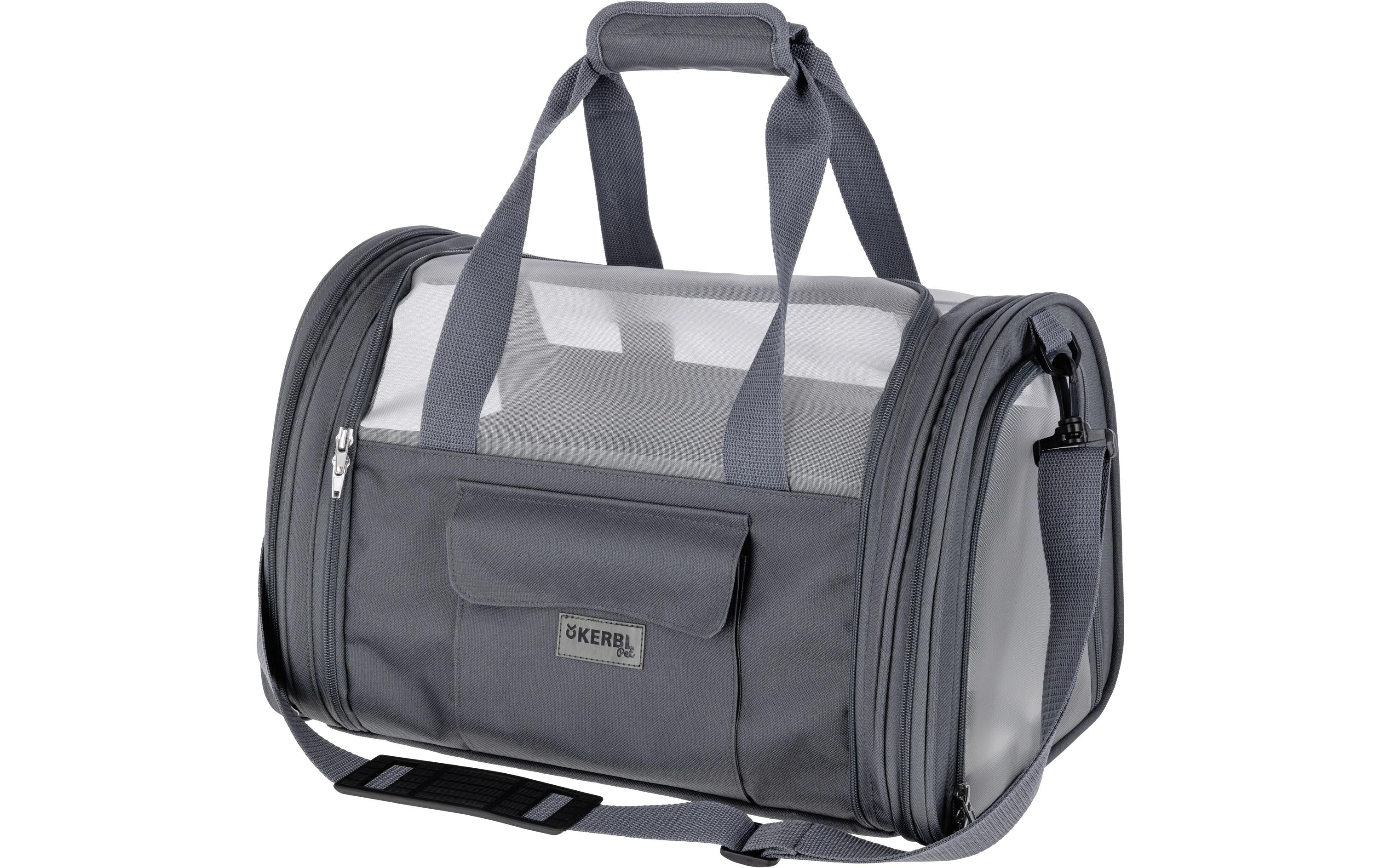 Kerbl Tragetasche Vacation Air – gute Luftzirkulation – für Hund und Katze – 28×28×43 cm – grau