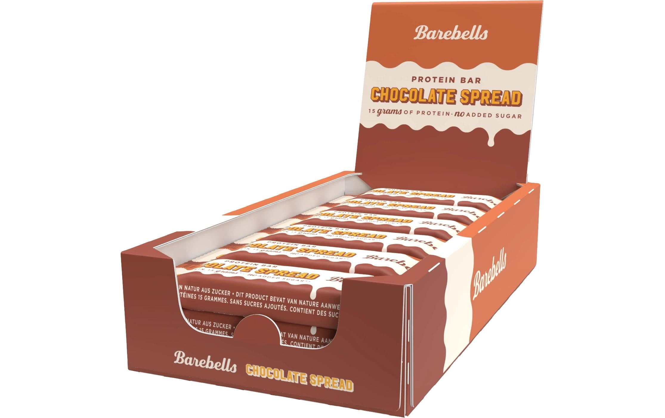 Barebells Bar Chocolate Spread Protein-Riegel – Schokolade – 12 × 45 g
