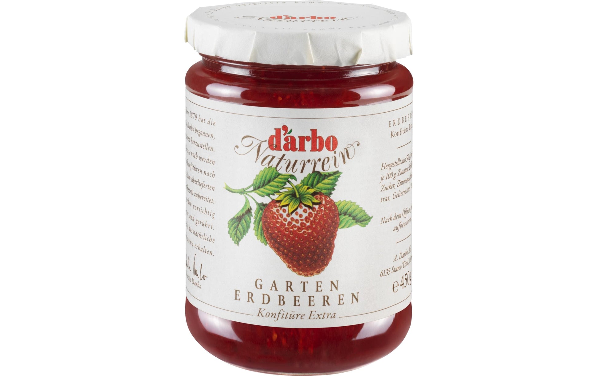 D'arbo Konfitüre Erdbeere extra – 450 g
