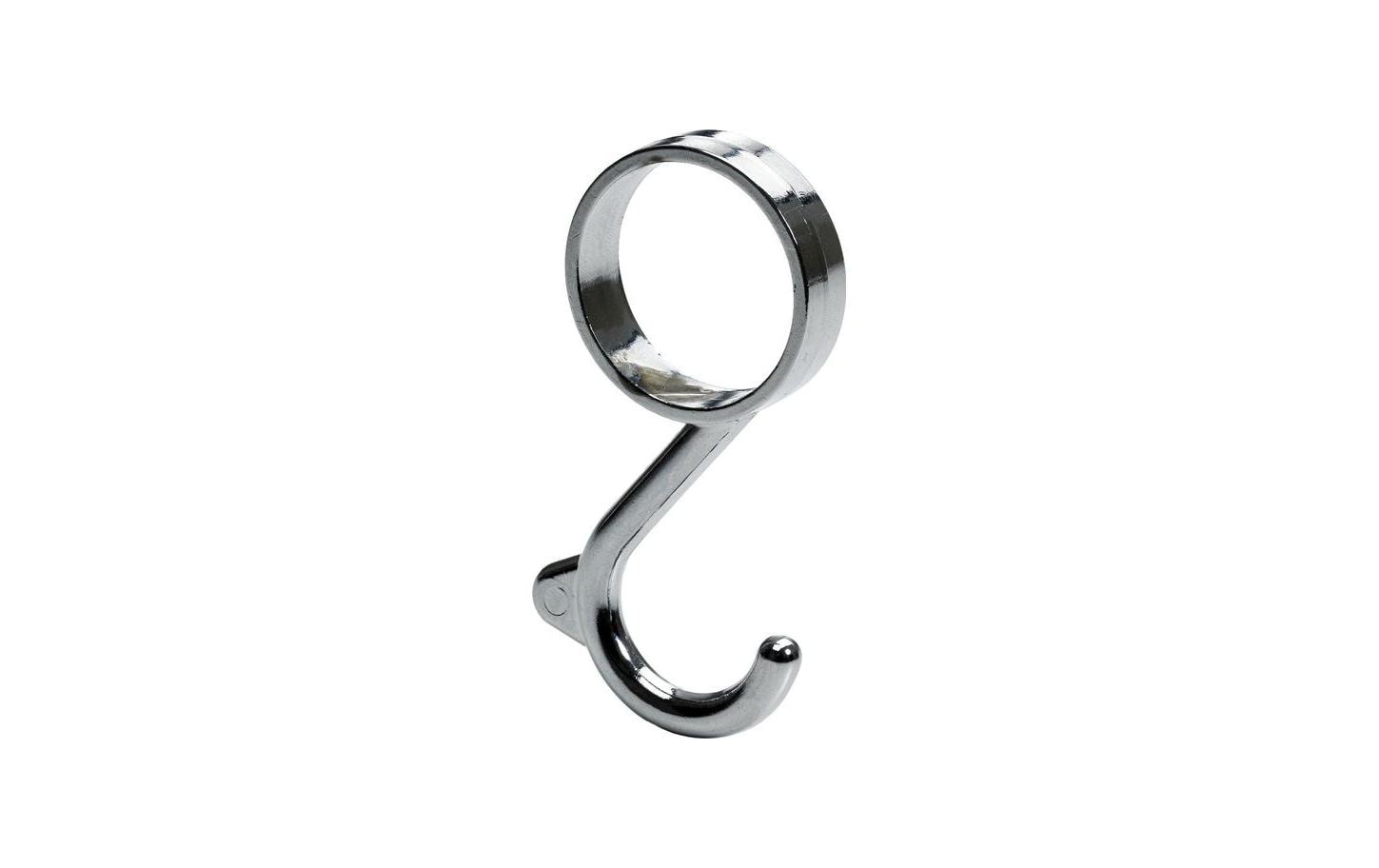 Hettich Haken – Stahl – silber/verchromt (für Rundrohr Ø 25 mm) – Ø 25 × 65 mm