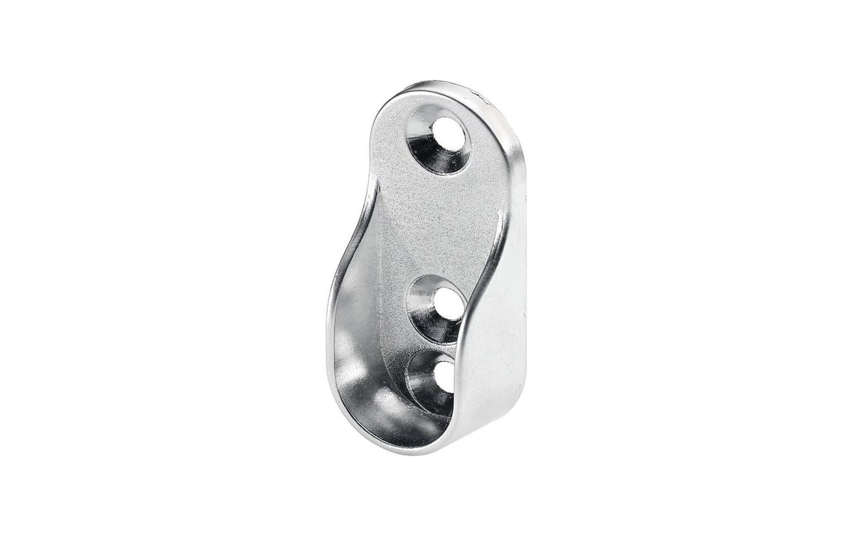Hettich Schrankrohr-Lager – Länge 93 mm, Breite 30 mm, verchromt, für Rohrprofil oval 15 × 30 mm