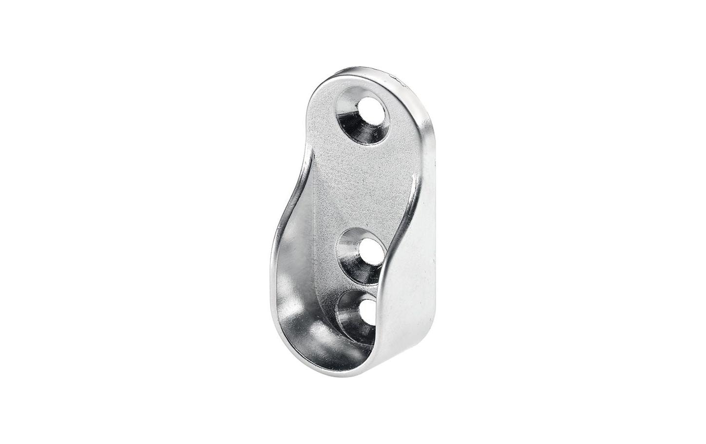 Hettich Schrankrohr-Lager – Länge 93 mm, Breite 30 mm, verchromt, für Rohrprofil oval 15 × 30 mm