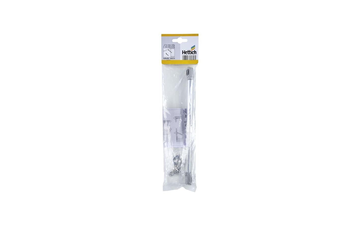 Hettich Klappenstütze – 272 mm, 15 mm, Kunststoff/Stahl, verzinkt, Grau/Silber