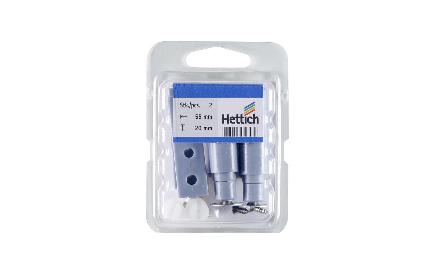 Hettich Türdichtschiene 55 × 20 mm, grau, Kunststoff