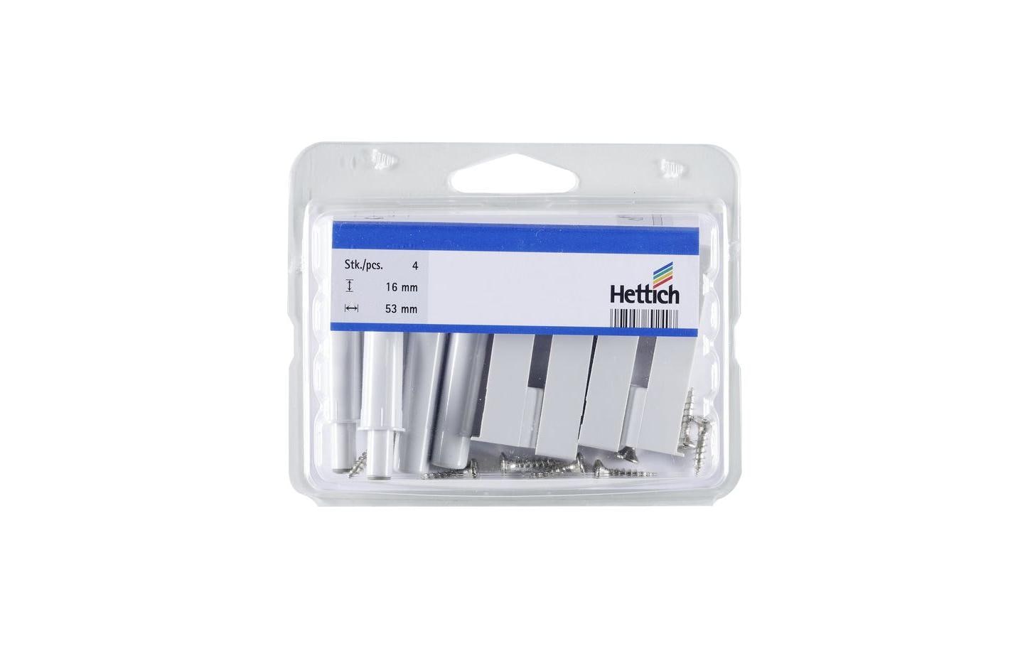 Hettich Türdichtschiene – Ø 16 × 53 mm, Breite 13 mm, Kunststoff, Grau
