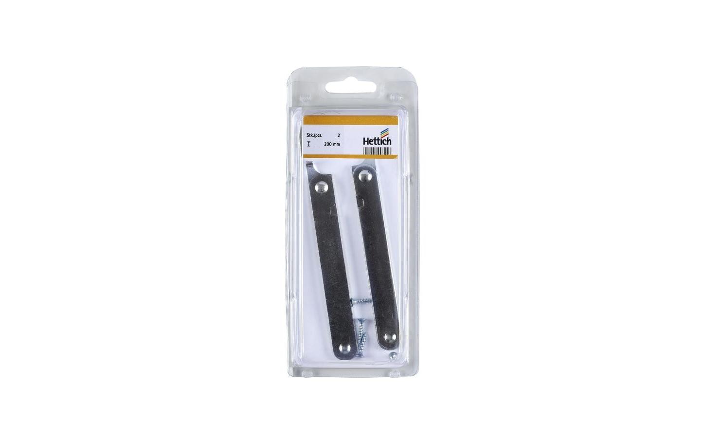Hettich Halterung – 150 × 15 mm, Metall, verzinkt, Grau