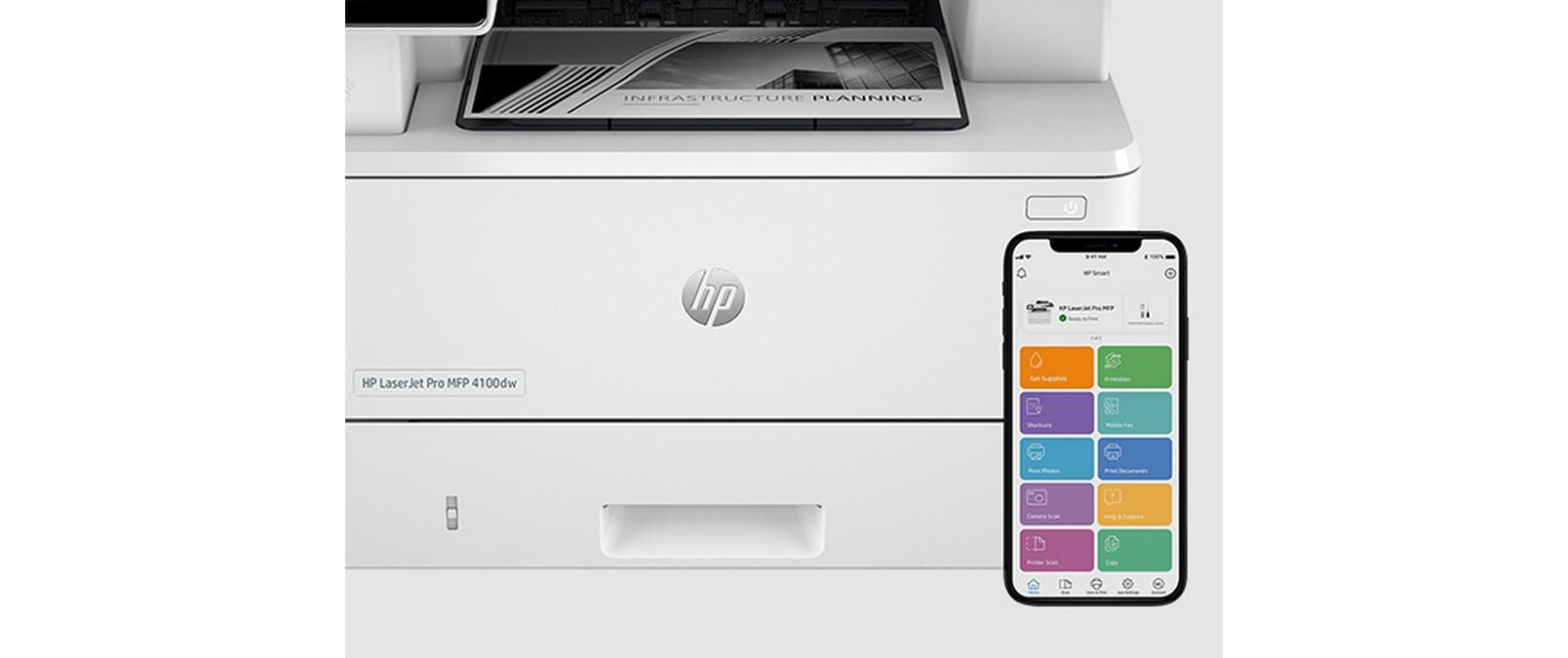 HP LaserJet Pro MFP 4113dw – SW Laser-Multifunktionsdrucker, A4, 3-in-1, Duplex, ADF, WLAN/LAN, AirPrint