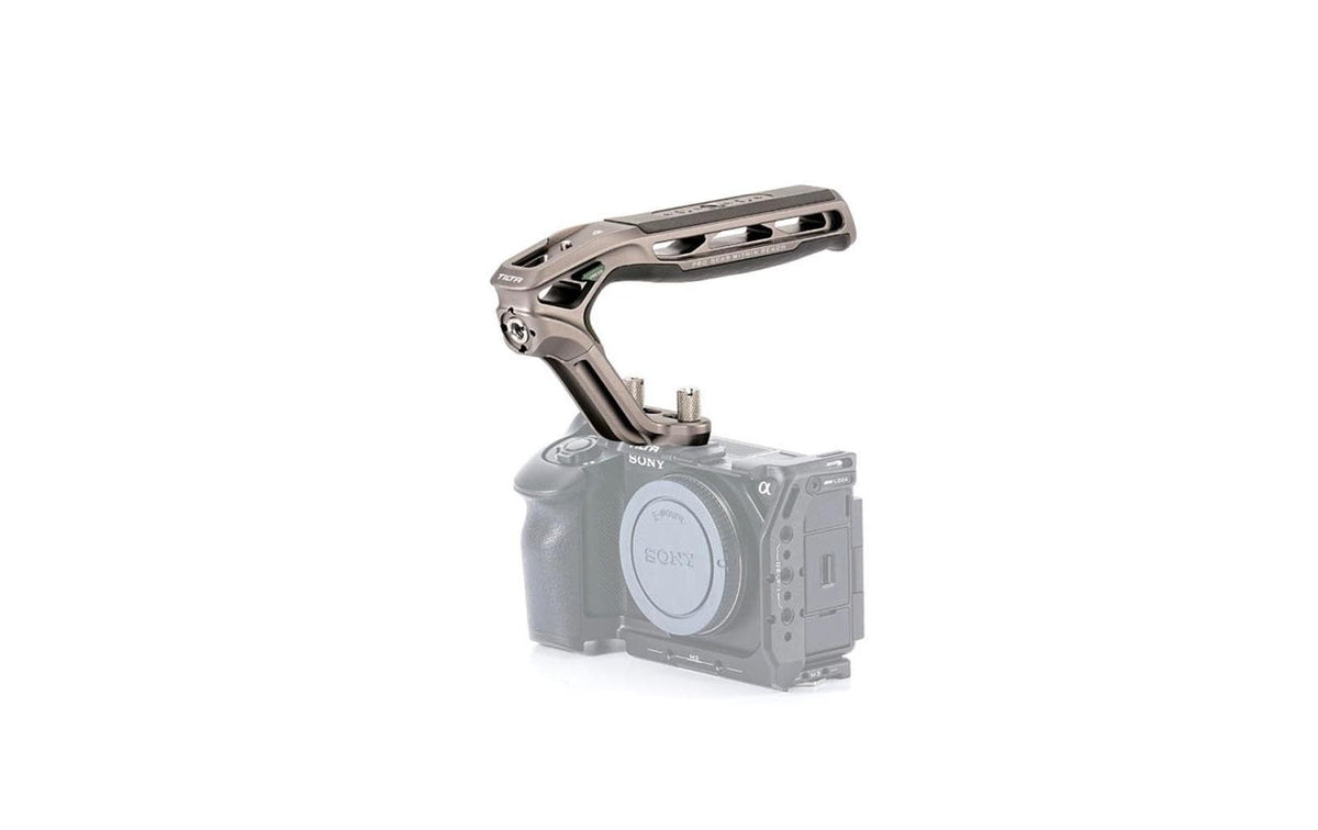 Tilta Xeno Top Handle Griff – zwei 1/4"-20 Schrauben, Silikon, 400 g – für diverse Kameras – Titanium Grau