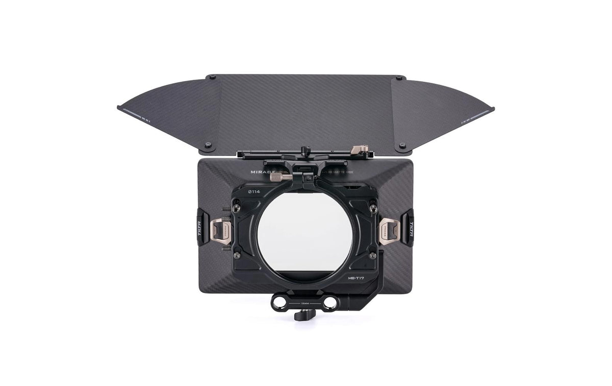 Tilta Mirage Pro Matte Box – Clamp‑On 95/110/114/136 mm – 3×4×5,65" Filtereinschübe – für 15 mm Stangensystem
