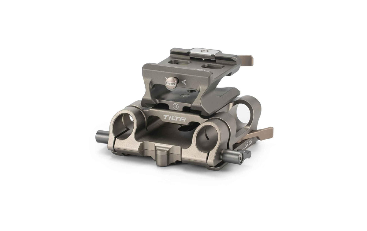 Tilta Baseplate Typ III – Edelstahl – 102 × 76 × 178 mm – 1/4″, 3/8″ Stativgewinde