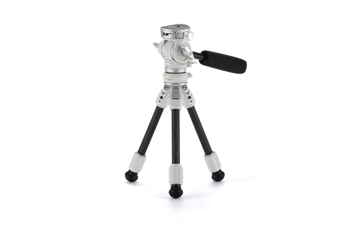 Tilta VT03 Tischstativ – bis 35 cm, 3 kg Traglast, 1/4" Gewinde – Aluminium/Carbon, Weiss