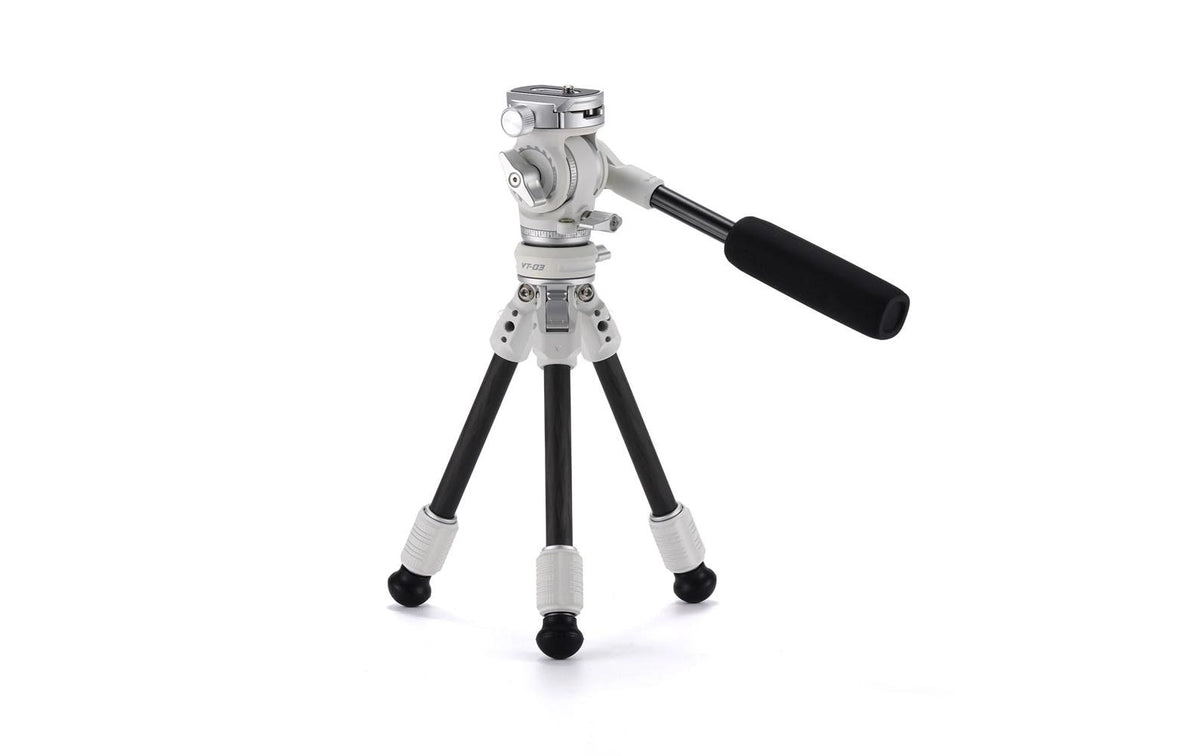 Tilta VT03 Tischstativ – bis 35 cm, 3 kg Traglast, 1/4" Gewinde – Aluminium/Carbon, Weiss