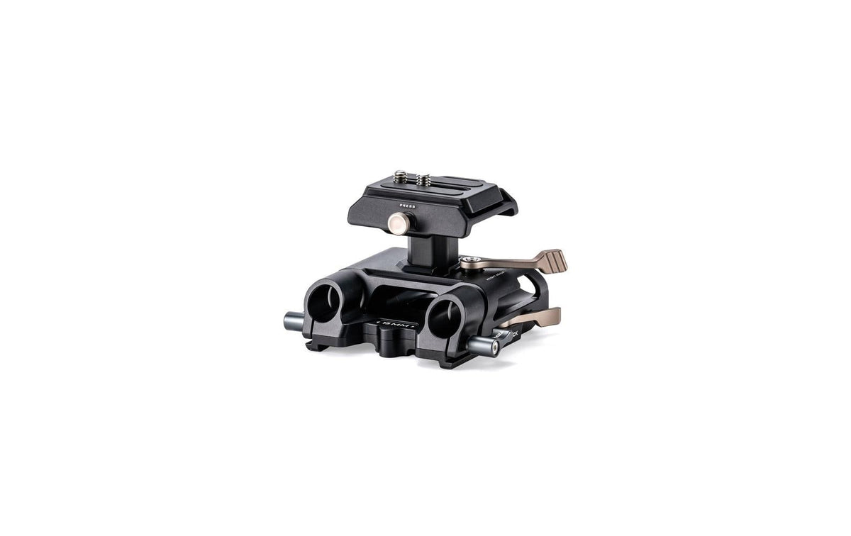 Tilta Baseplate – Arca-kompatibel, höhenverstellbar, 15 mm LWS, 1/4" Stativgewinde – für Tilta und andere – Schwarz