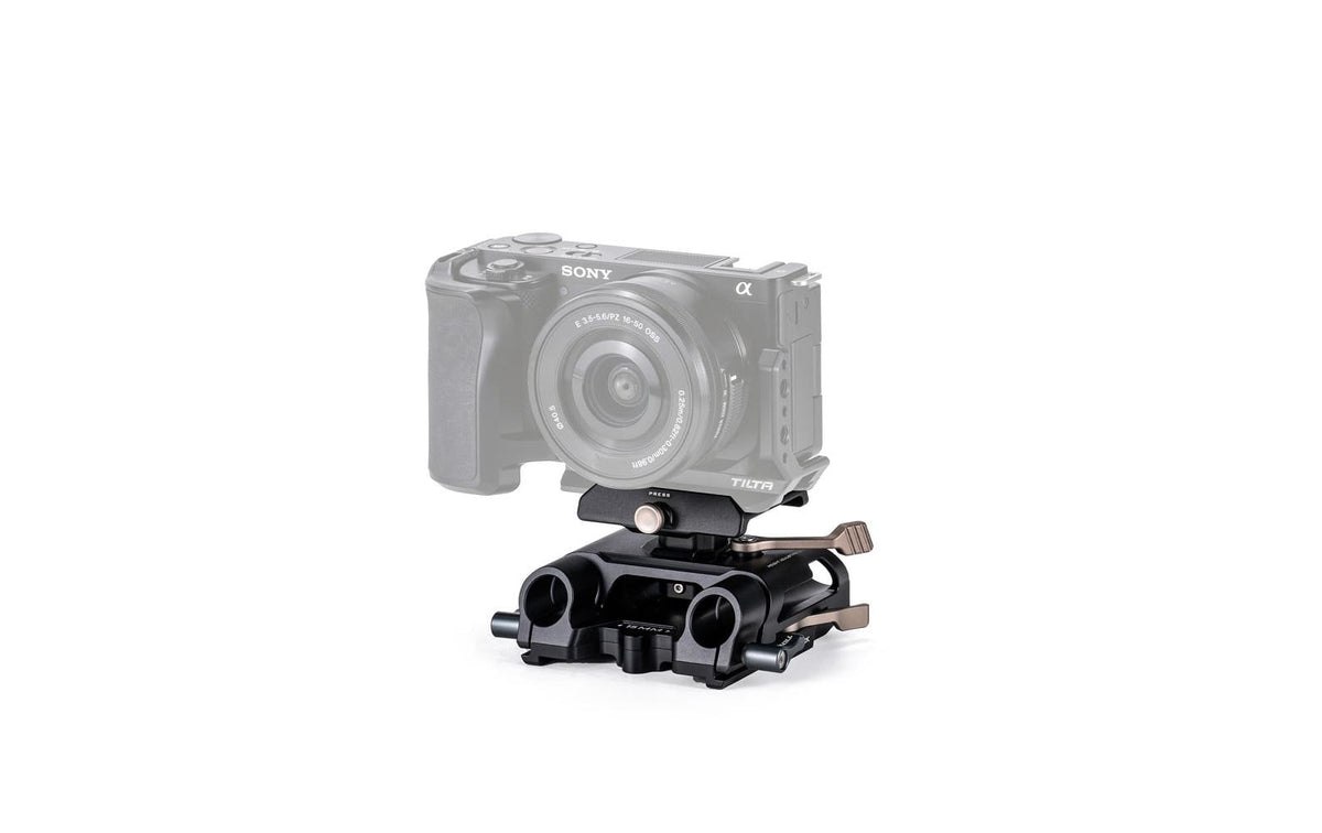 Tilta Baseplate – Arca-kompatibel, höhenverstellbar, 15 mm LWS, 1/4" Stativgewinde – für Tilta und andere – Schwarz