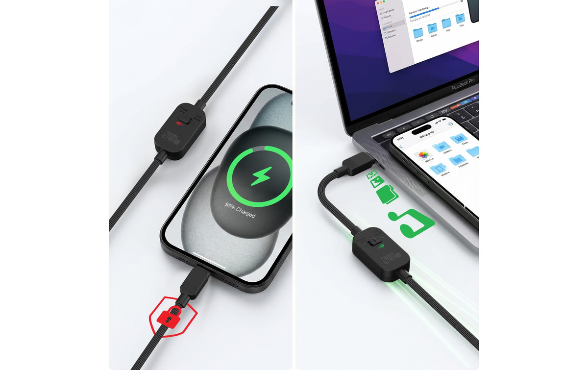 4smarts USB-C auf USB-C Kabel – USB 2.0 (480 Mbps) – 1,2 m – PD 240 W – für Laptops, Tablets, Smartphones
