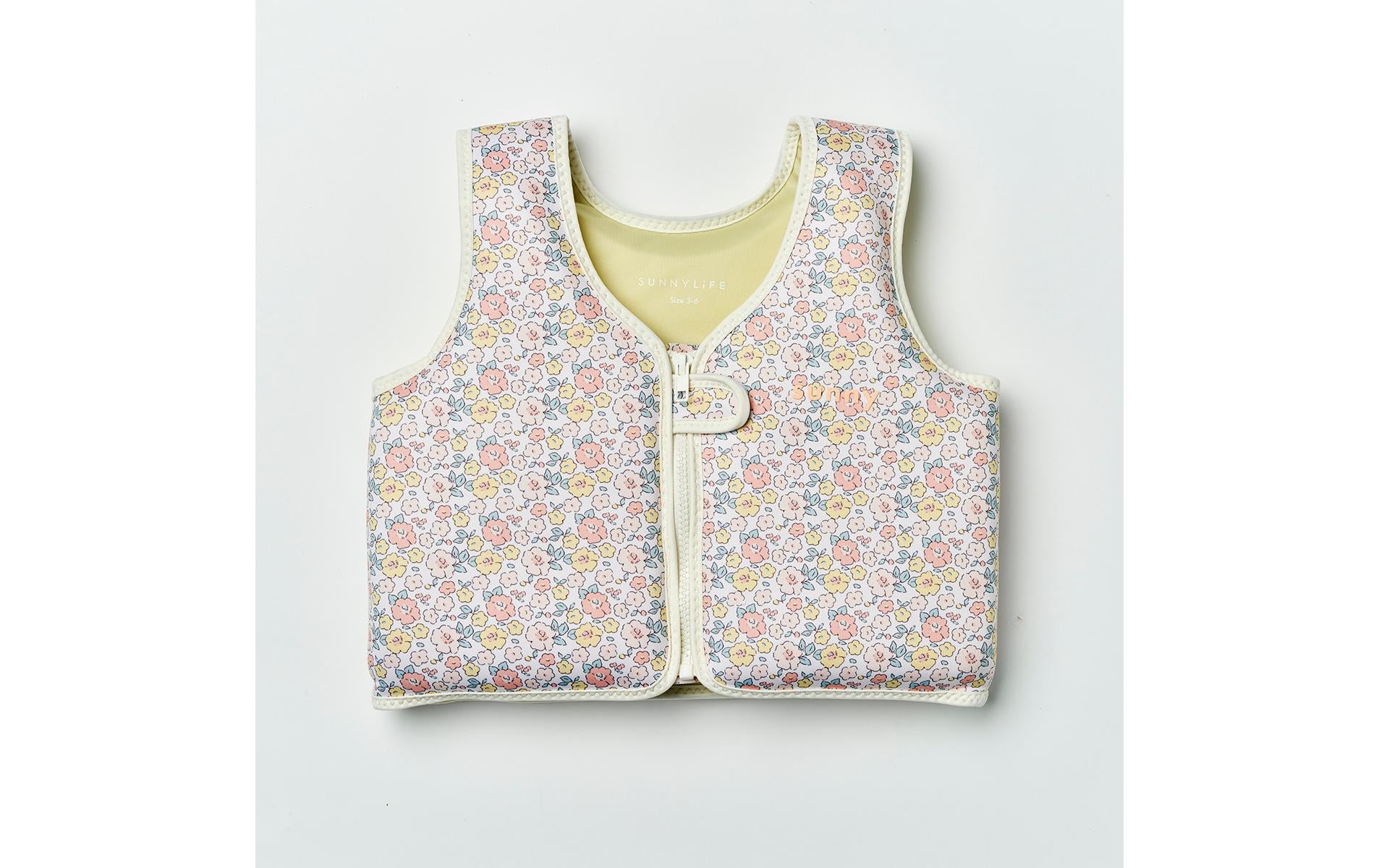 Sunnylife Schwimmweste – Auftrieb 30 N, Grösse 3–6 Jahre – Mehrfarbig – Into Garden Ditsy Floral