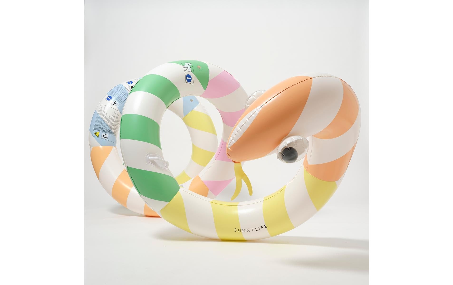Sunnylife Aufblasbare Poolnudel – Belastbar bis 60 kg, BPA-frei – 245 × 84 cm – Grün – Sorbet Stripe