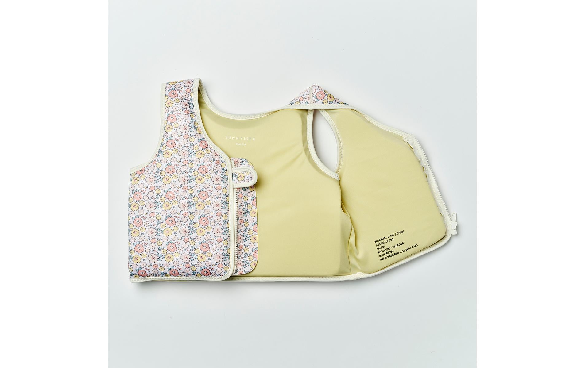 Sunnylife Schwimmweste – Auftrieb 30 N, Grösse 3–6 Jahre – Mehrfarbig – Into Garden Ditsy Floral