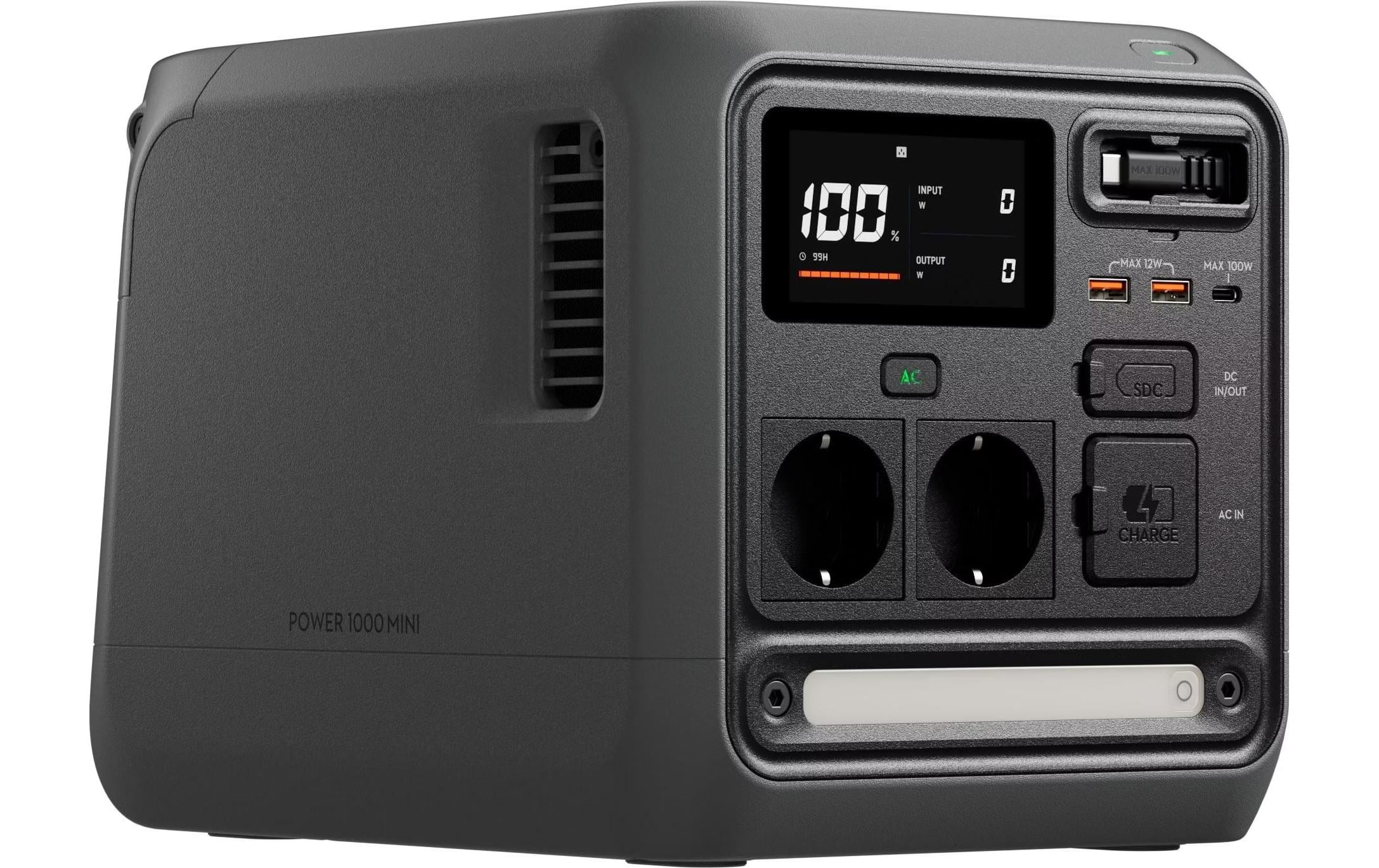 DJI Power 1000 Mini – Powerstation, 1008 Wh, LiFePO4, Solar, Qi-Ladefläche