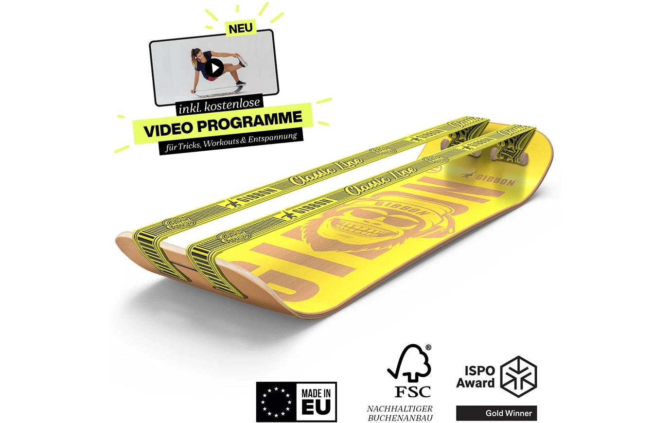 Gibbon Balance Board Bonzo Classic – Buche – Gelb – ab 3 Jahren