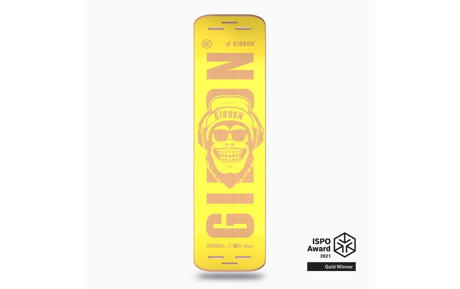 Gibbon Balance Board Bonzo – Buchenfurnier – Gelb/Schwarz