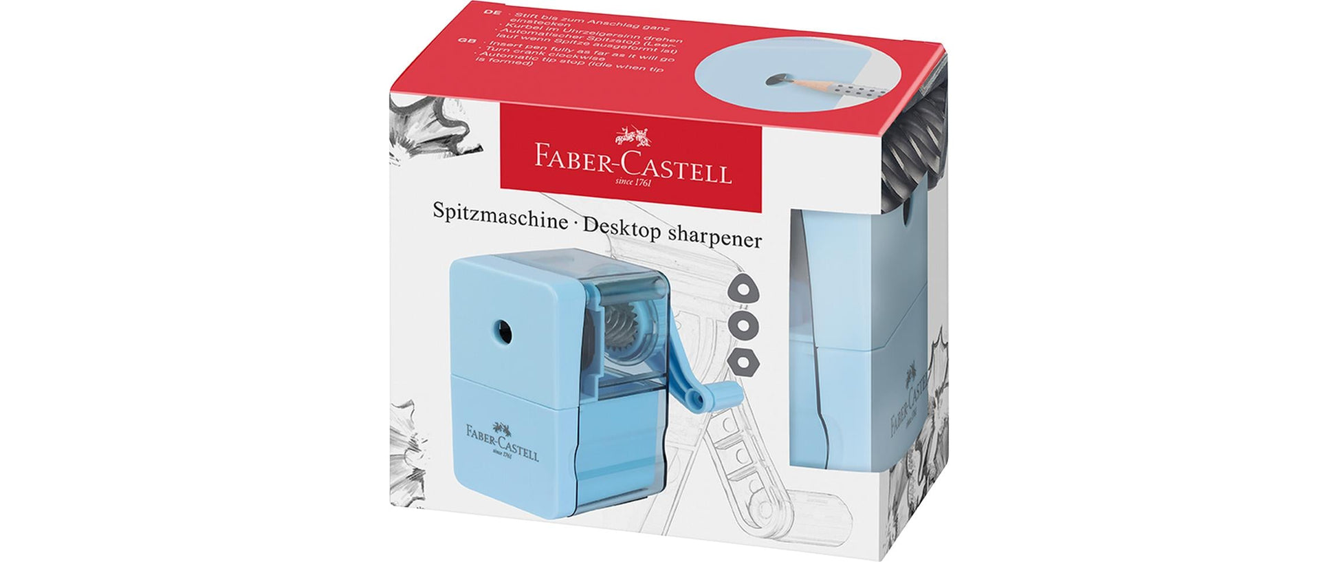 Faber-Castell Spitzdose – Ø 8,4 mm – Kunststoff/Metall – Hellblau