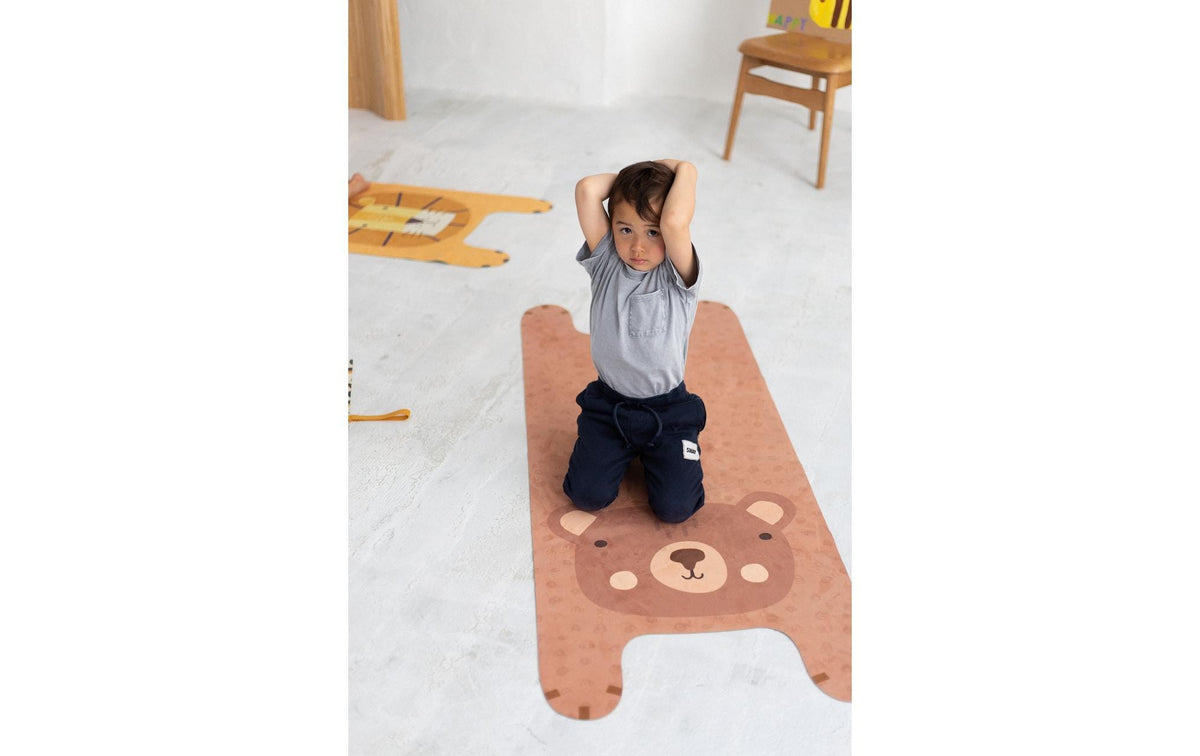 Yogitier Kinder-Yogamatte Benno der Bär – 155 cm – Braun – Naturkautschuk