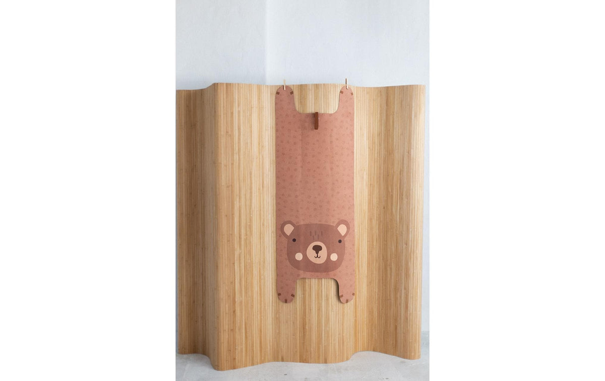 Yogitier Kinder-Yogamatte Benno der Bär – 155 cm – Braun – Naturkautschuk