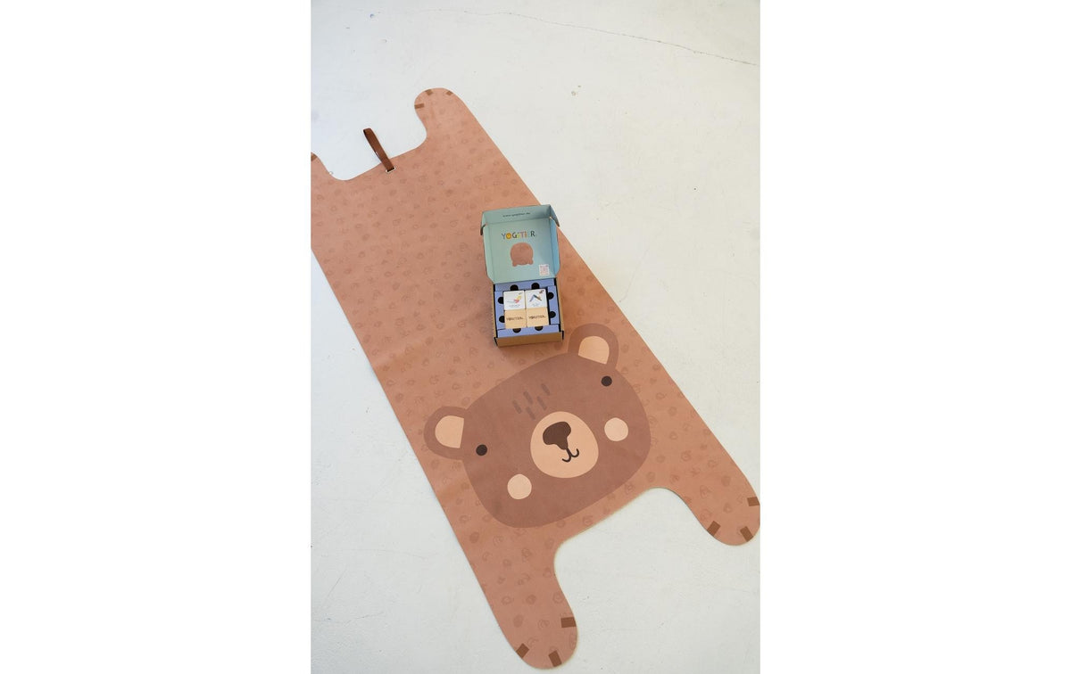 Yogitier Kinder-Yogamatte Benno der Bär – 155 cm – Braun – Naturkautschuk