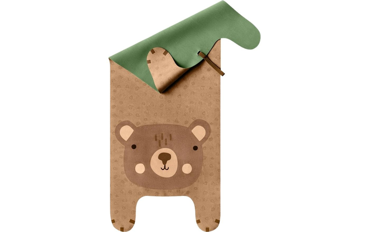 Yogitier Kinder-Yogamatte Benno der Bär – 155 cm – Braun – Naturkautschuk