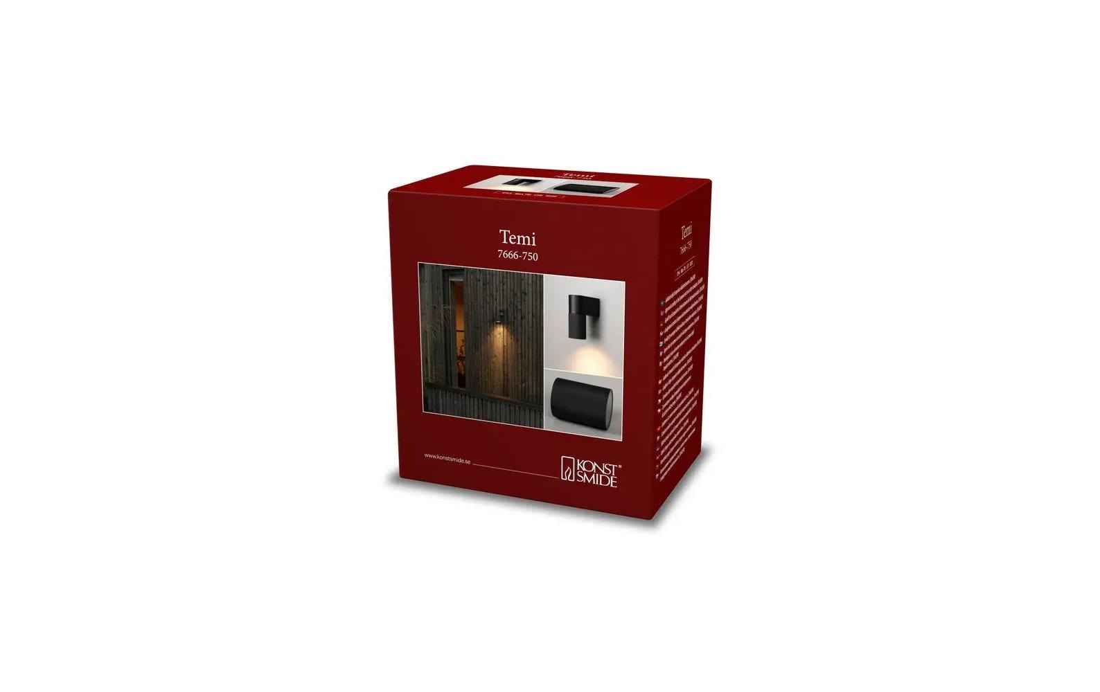 Konstsmide Aussenwandleuchte – 6,5×14,5 cm – 7 W – IP54 – Netzbetrieb – dimmbar – Schwarz – Aluminium/Glas