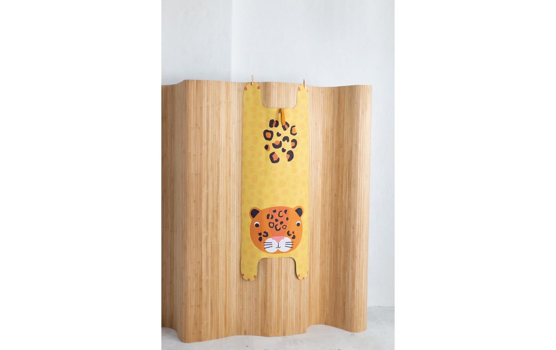 Yogitier Kinder-Yogamatte, 155 × 60 cm – Gelb, Naturkautschuk
