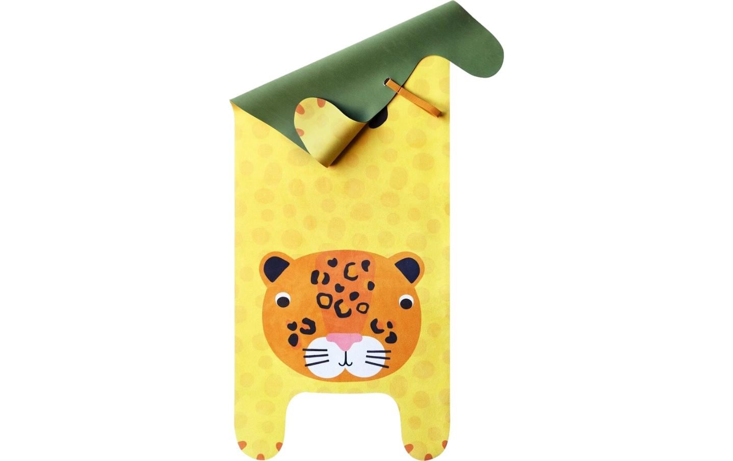 Yogitier Kinder-Yogamatte, 155 × 60 cm – Gelb, Naturkautschuk