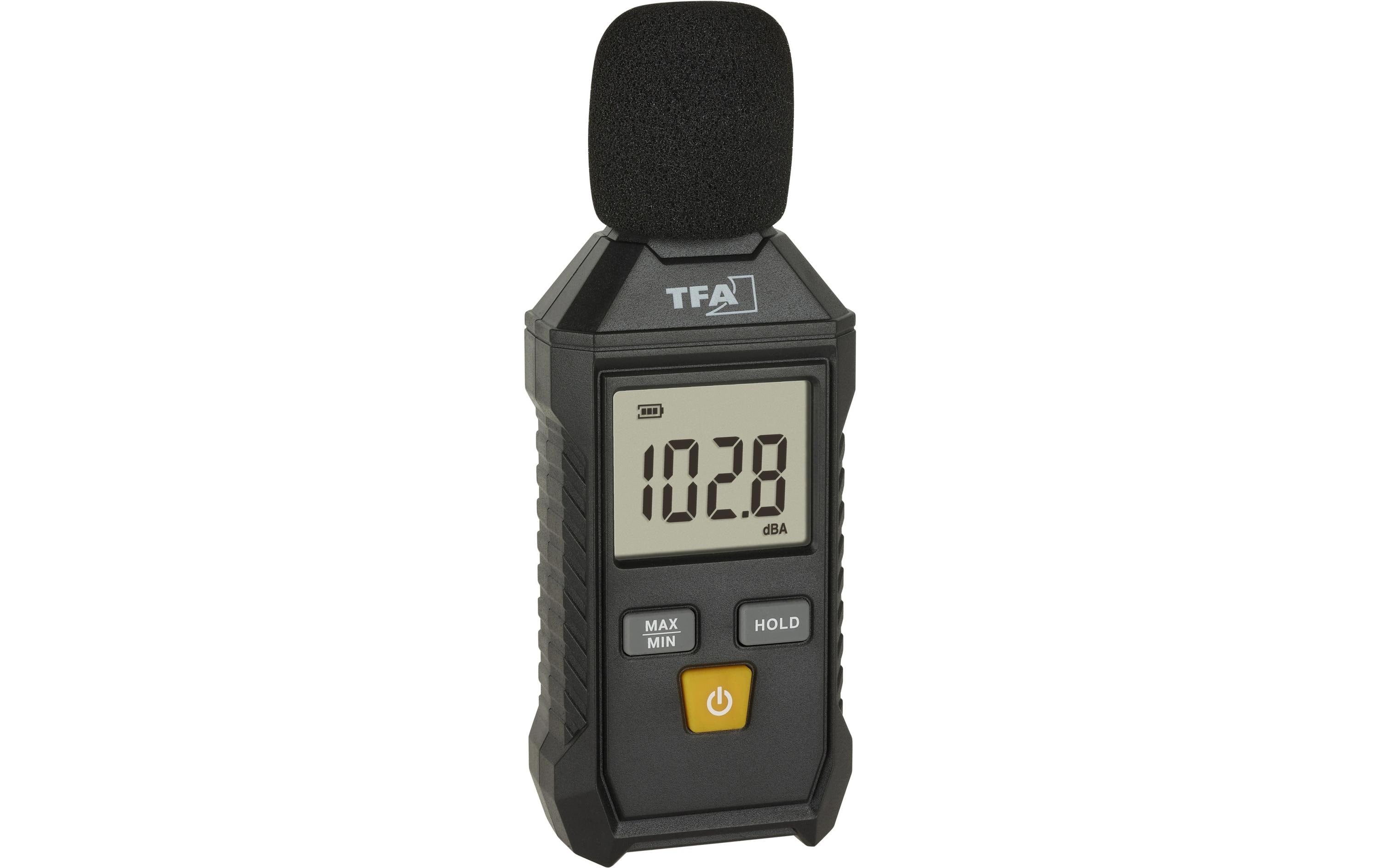 TFA-Dostmann TFA Dostmann SOUND BEE 2 – Schallpegelmesser – Alarm, MAX/MIN/AVG, kalibrierbar, für Umweltmessung, Schwarz