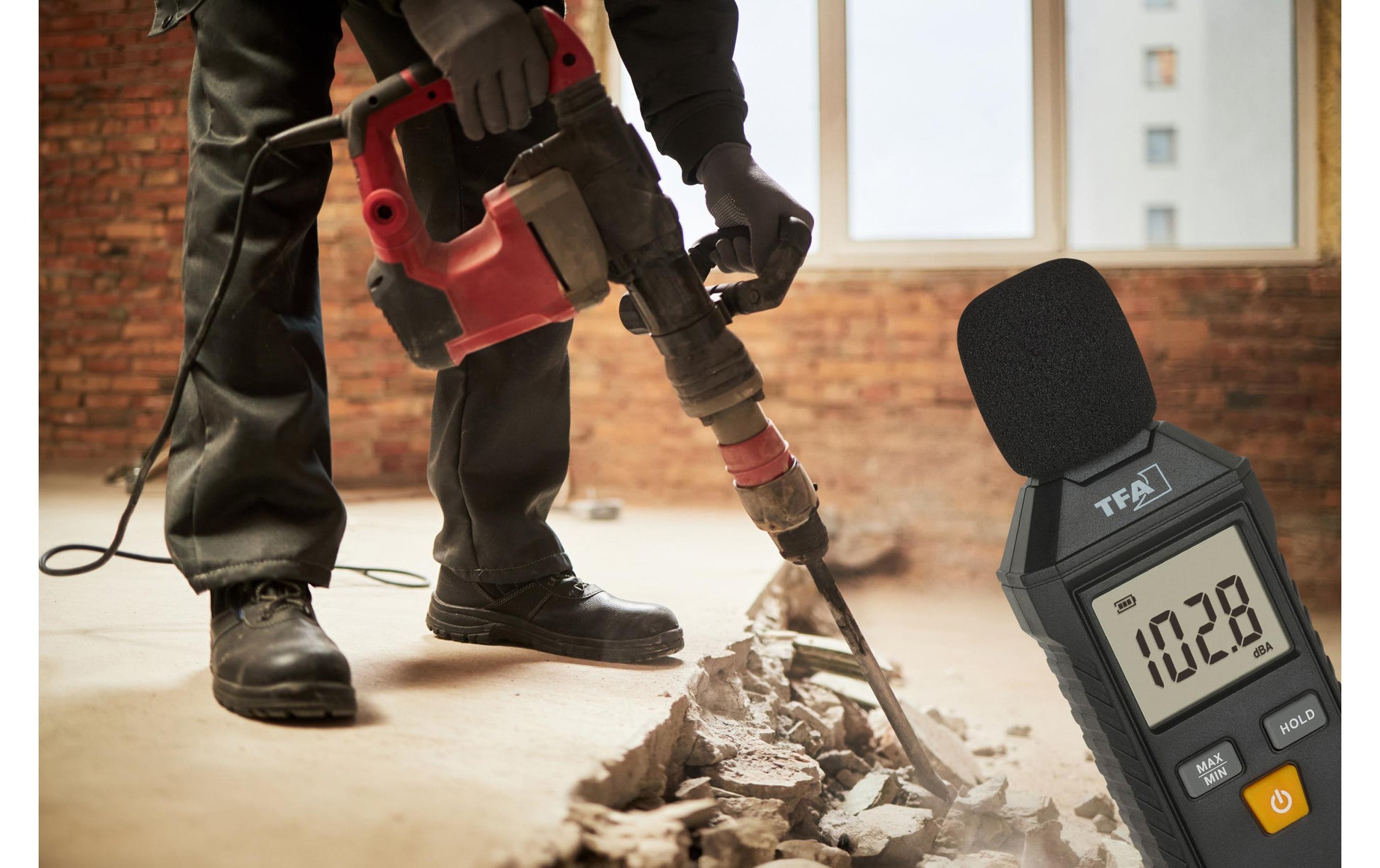 TFA-Dostmann TFA Dostmann SOUND BEE 2 – Schallpegelmesser – Alarm, MAX/MIN/AVG, kalibrierbar, für Umweltmessung, Schwarz