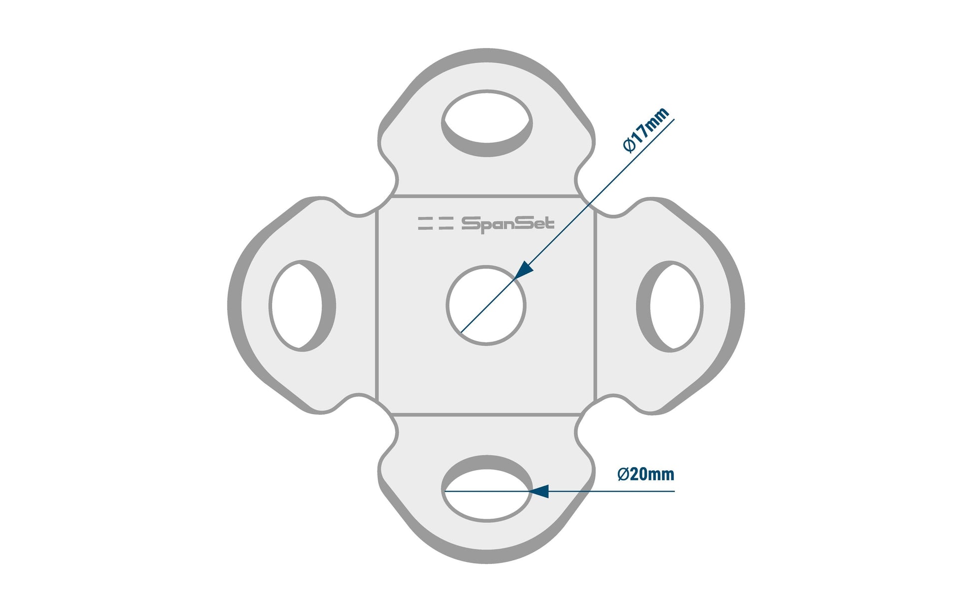Spanset Quattro Personen-Anschlagpunkt – 1200 kg, Silber