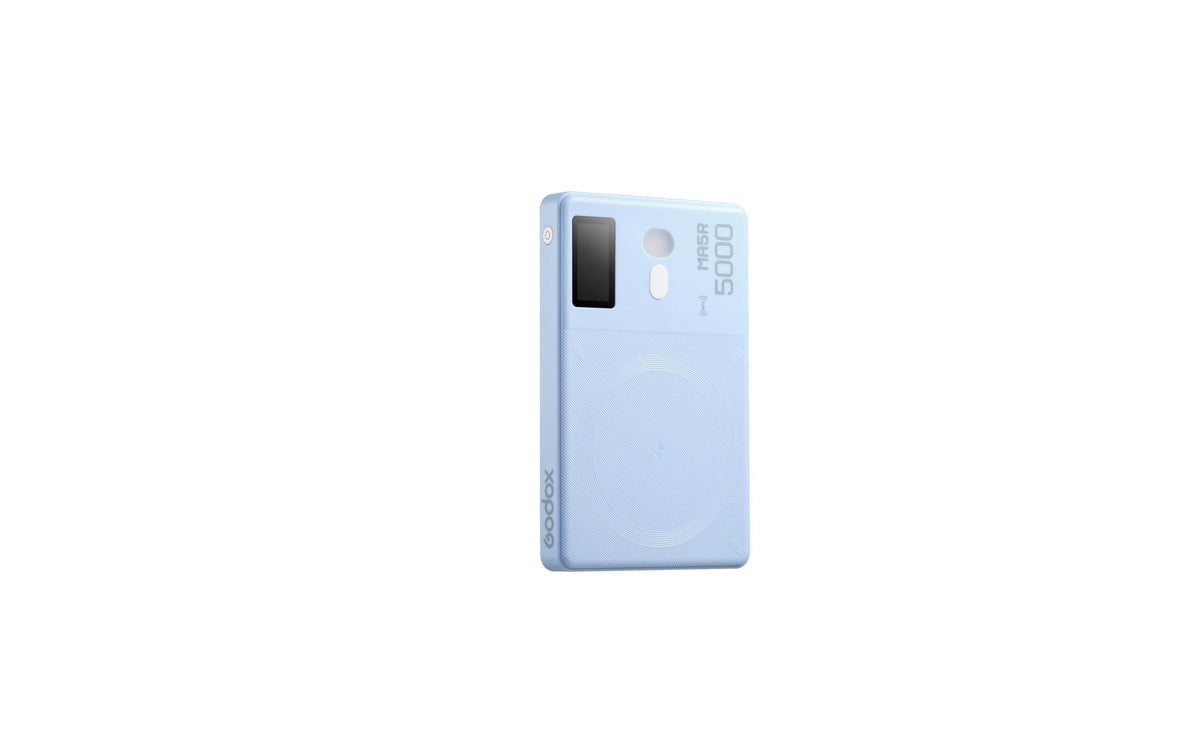 Godox MA5GR LED-Licht – RGBW, 1'800–10'000 K, dimmbar – Lithium-Polymer Akku – für Smartphone – Blau