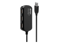 Lindy 42783 USB-Hub – USB 2.0, 4× USB-A, für Windows/Mac/Linux