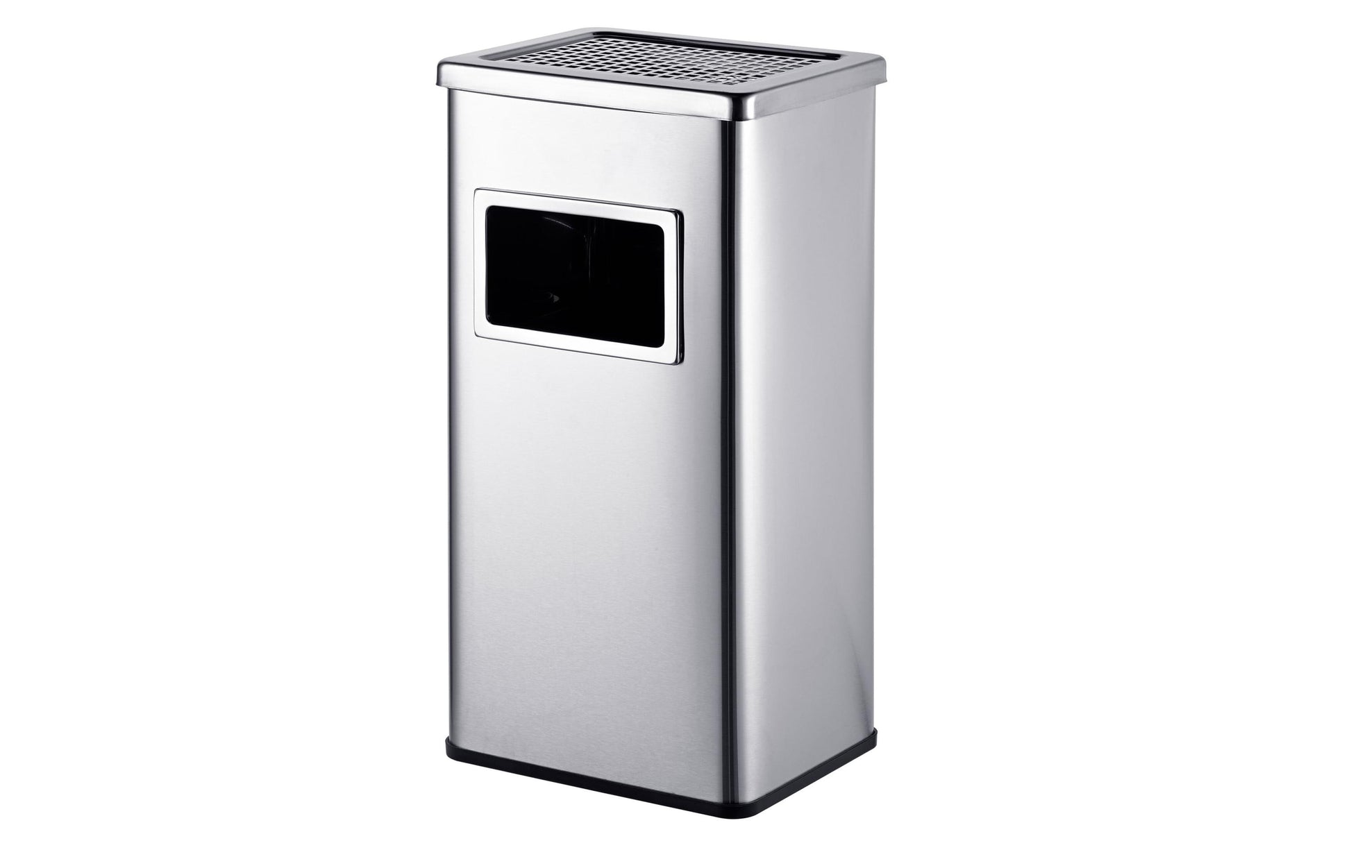 Relaxdays Aschenbecher – Ø 30 × 60,5 cm, Edelstahl/Kunststoff/Stahl, silber, 15 l